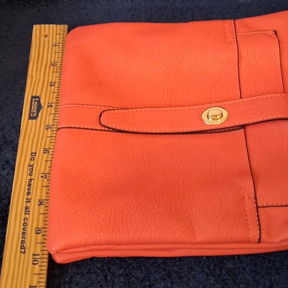 Charming Charlie Tangerine Crossbody/Shoulder Bag Dual Zippers & Snap Closure - Picture 9 of 12